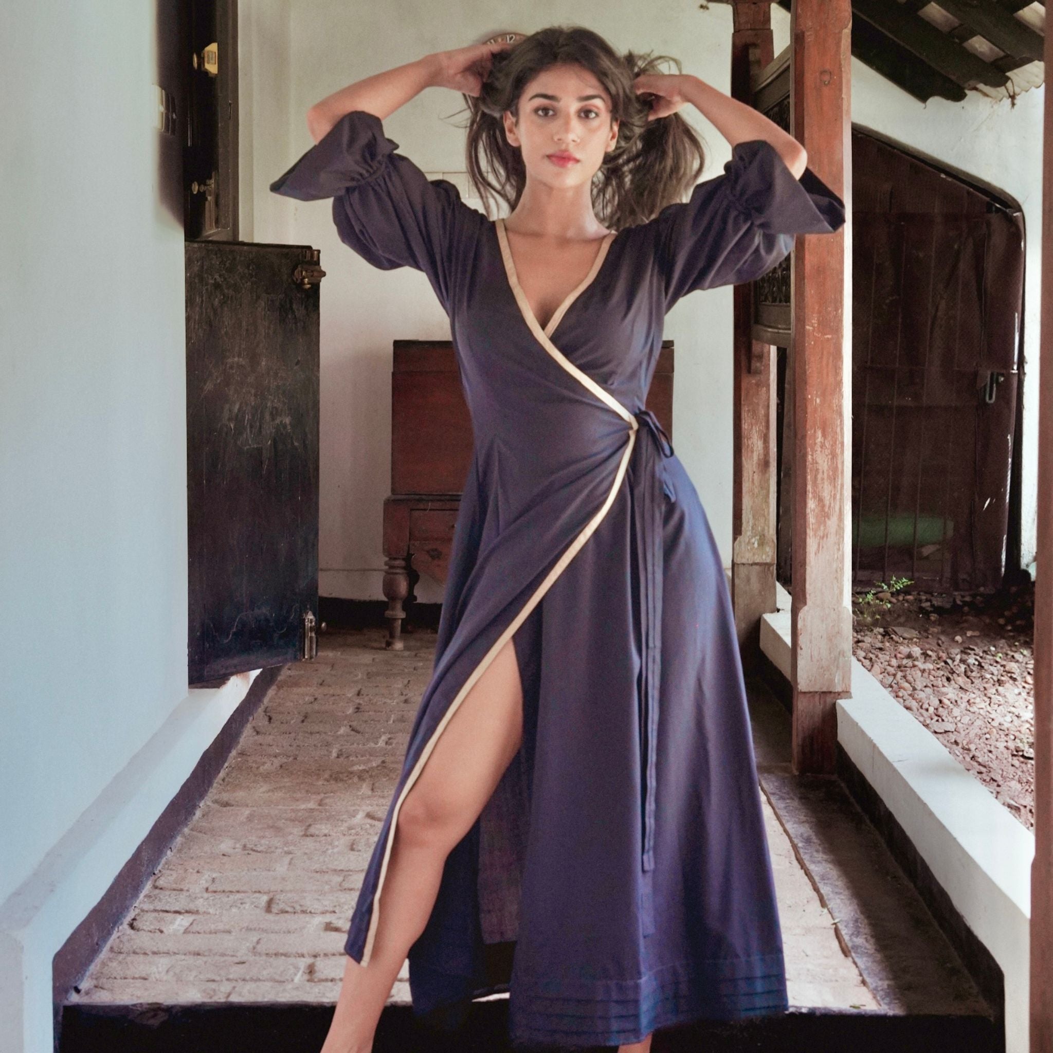 Midnight Wrap Dress - Viscose