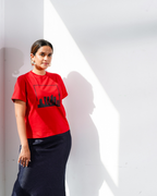 Red Colombo Skyline screen printed Tshirt