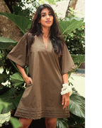Olive Mandarin collar Tunic