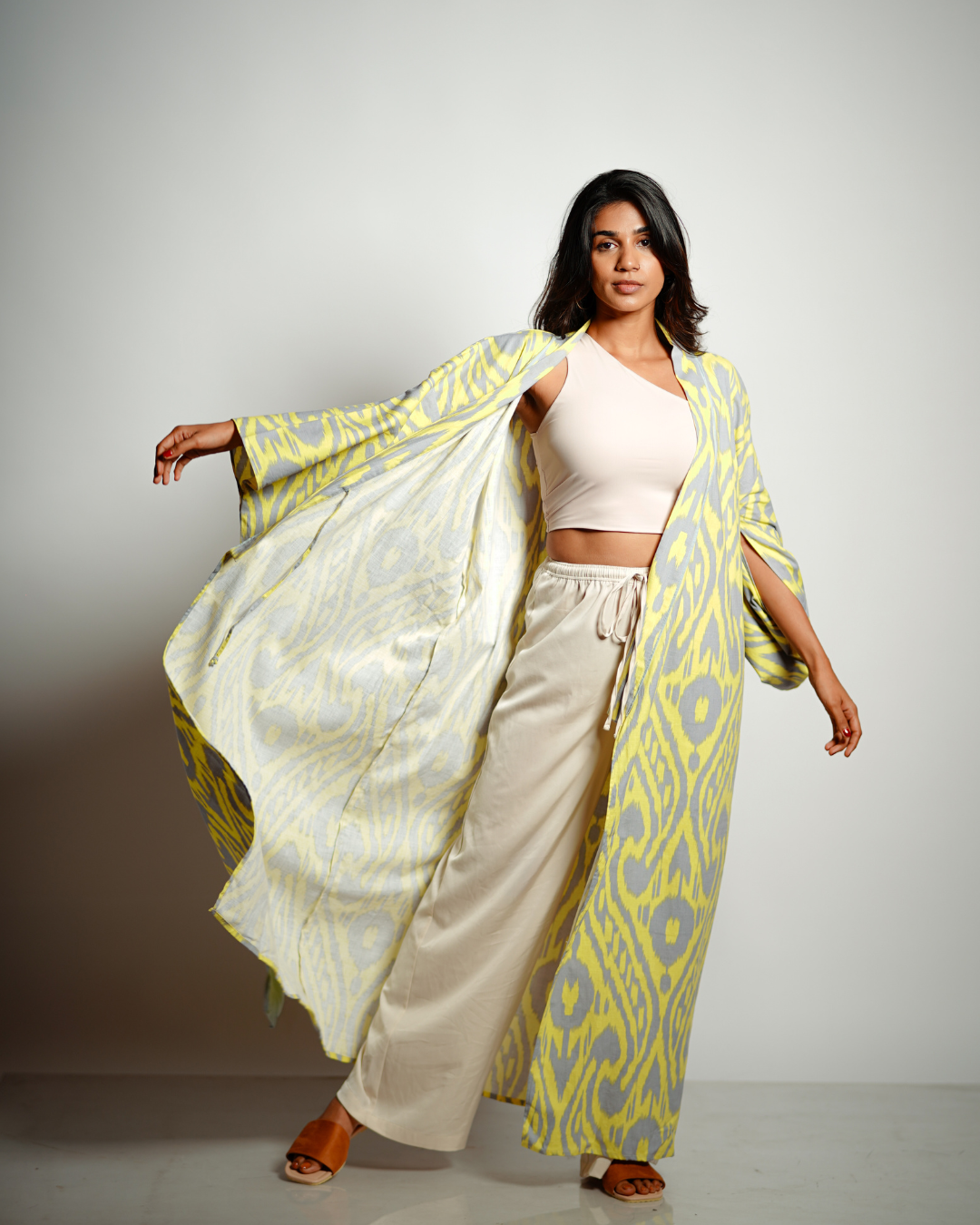 Neon Coast Linen Kimono Cardigan