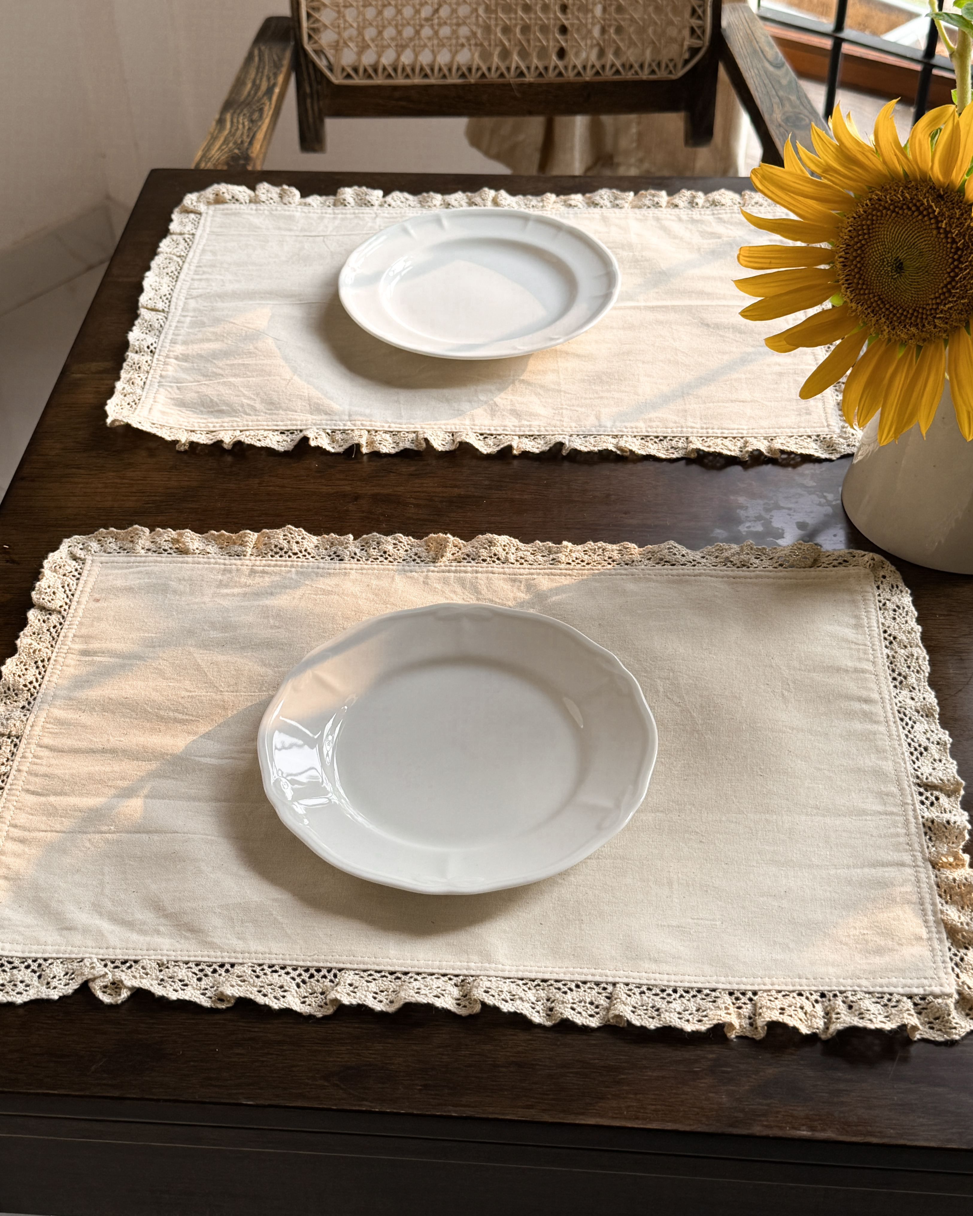 Golden Lace Square Placemat