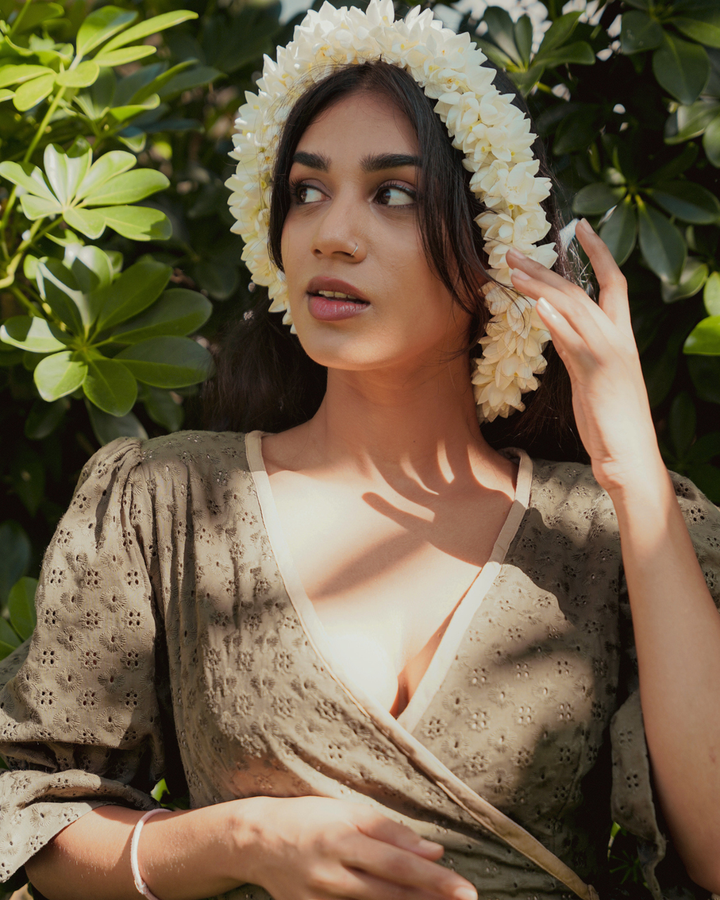 Sage Wrap dress - Eyelet Lace