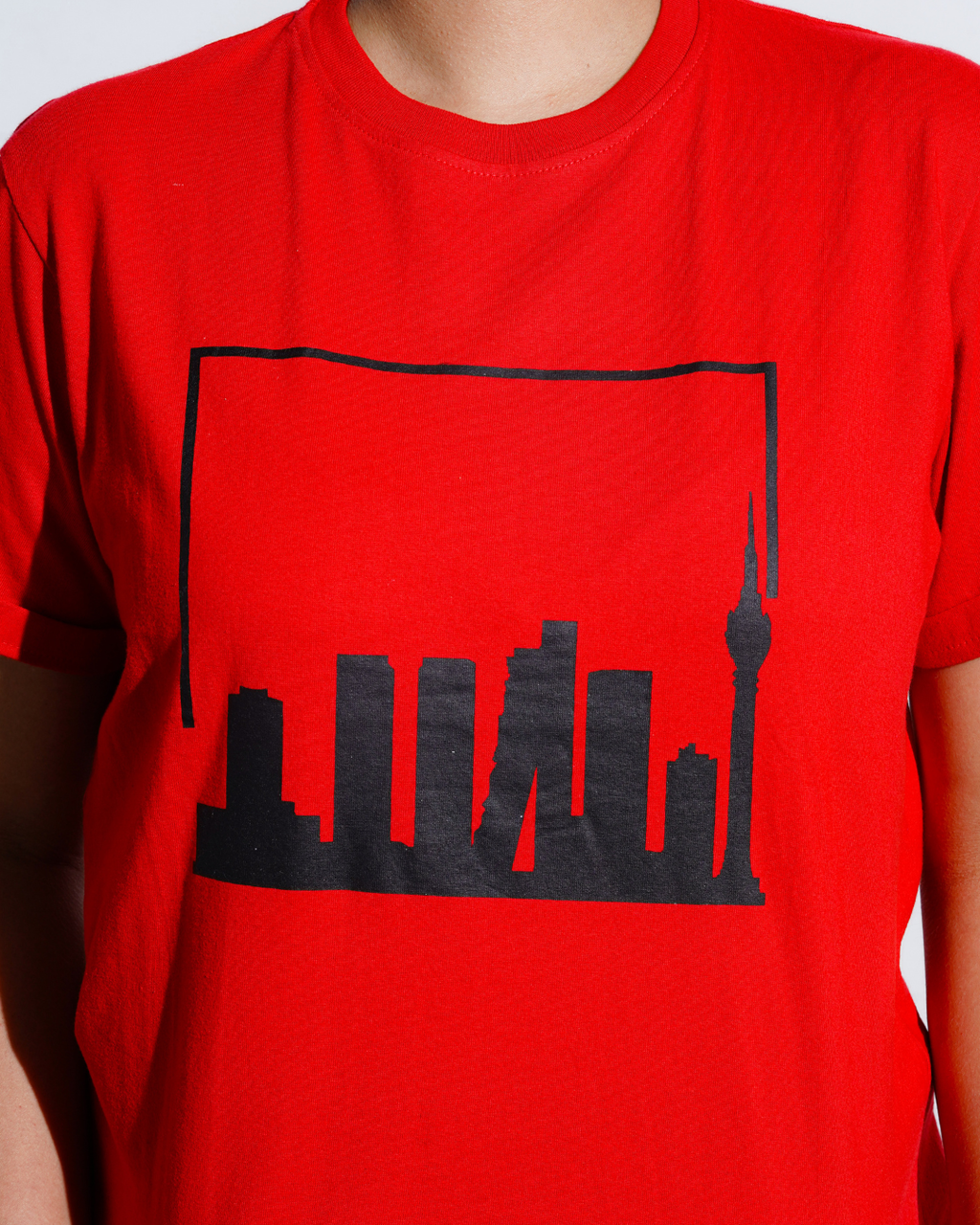 Red Colombo Skyline screen printed Tshirt