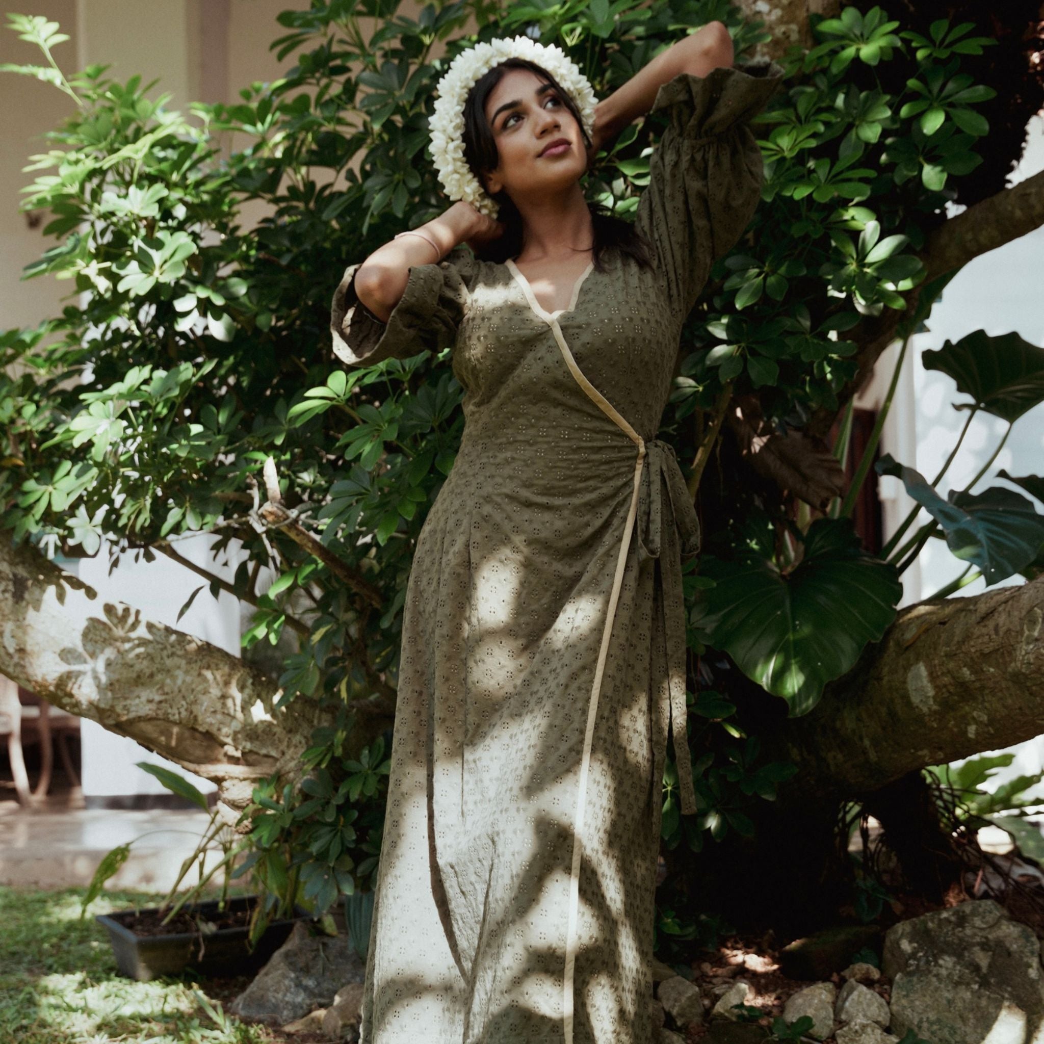 Olive  Wrap dress - Eyelet Lace